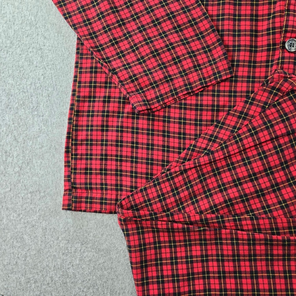 Polo Ralph Lauren Pajama Set Mens M Red Plaid Flannel 2 Piece Sleepwear - Picture 5 of 16